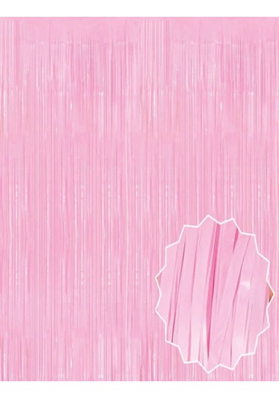 Mey İthalat Soft Pembe Püsküllü Kapı Perdesi - Parti, Baby Shower, Cinsiyet Partisi 1x2 M