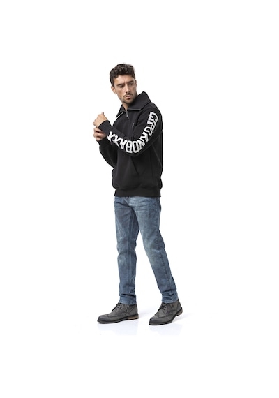 Cipo & Baxx Cl605 Erkek Yarım Fermuarlı Sweatshirt "legendary" Kol Baskılı Ve Göğüs Logolu Kazak Siyah Cipo & Baxx Cl605 Erkek Yarım Fermuarlı Sweatshirt "legendary" Kol Baskılı Ve Göğüs Logolu Kazak Siyah