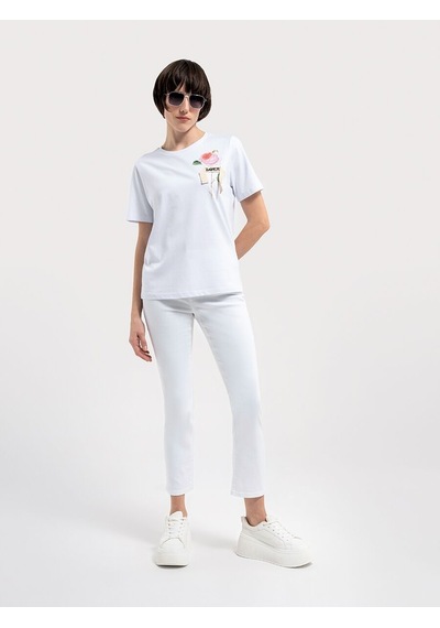 LOFT Regular Fit Kadın Tshirt K.kol Lf2036541 Q1.v1 Beyaz