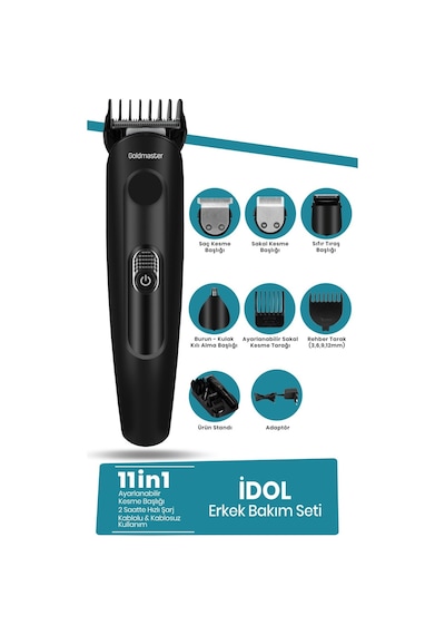 Goldmaster Idol 11-in-1 Hızlı Şarjlı Erkek Bakım Seti