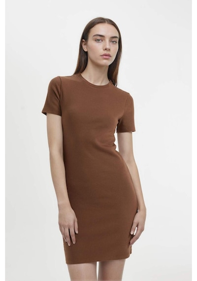 DeFacto Coool Bodycon Vücudu Saran Bisiklet Yaka Fitilli Kaşkorse Kısa Kollu Mini Elbise -  C1503AX24SPBN321
