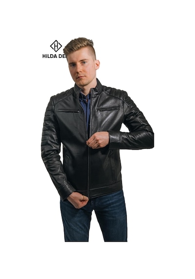 Bond Hakiki Kuzu Derisi Siyah Spor Ceket 001