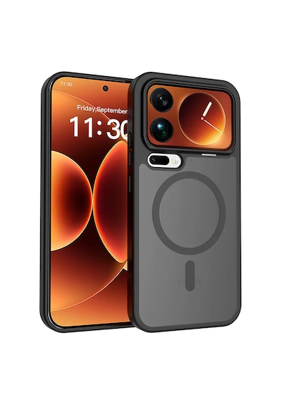 Xiaomi 17 Pro Max Kılıf Mat Kamera Korumalı Çıkıntılı M-safe Şarj Özellikli Kamera Korumalı Lunex Kapak Siyah