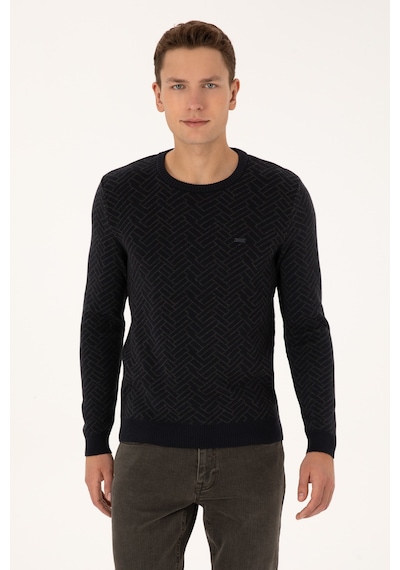 U.S. Polo Assn. Erkek Slim Fit Bisiklet Yaka Antrasit Kazak 50308343-VR006