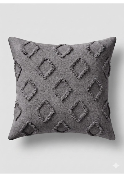 Kırlent Kılıfı 43x43 Cm Çift Taraflı, Fermuarlı, Lüks Şönil Kumaş Koltuk Örtüsü İle Uyumlu 1 Adet Antrasit