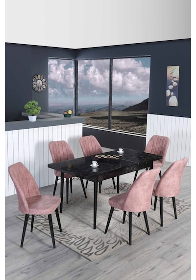 6 Kişilik Açılır Masa Sandalye Takımı Mutfak Masası Takımı Yemek Masası Salon Masası 6 Kişilik Açılır Masa Sandalye Takımı Mutfak Masası Takımı Yemek Masası Salon Masası