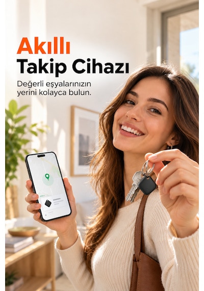 Kensa Airtag Apple iOS Uyumlu & Android Uyumlu Akıllı Takip Cihazı Sesli Bulma Özellikli Siyah