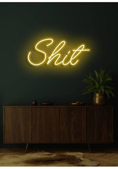 Shit Yazılı Neon Tabela Sarı