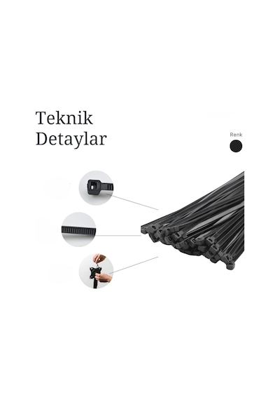 Ayrex 100 Adet Kablo Bağı Seti, Amerikan Kelepçesi, Cırt Elektrik Kablo Bağı, Dayanıklı Ve Çok Yönlü Kullanı Genel