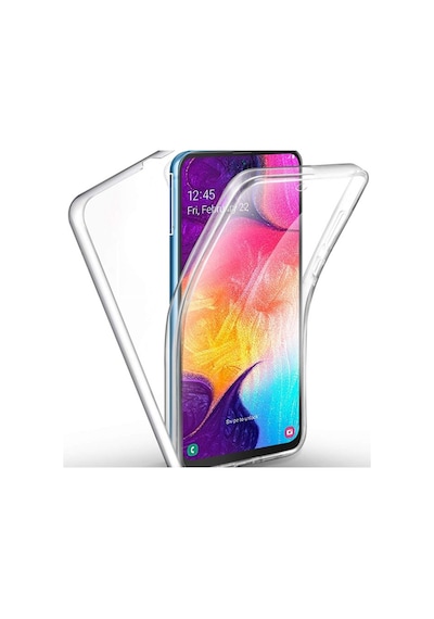 Samsung Uyumlu Galaxy M21 Kılıf Ön Arka Silikon Koruma Renksiz Şeffaf