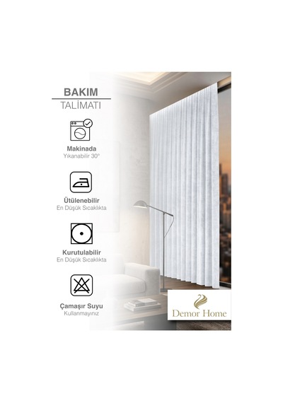 Br Demor Home 1/2 Sık Pile Kar Beyazı Kadife Dokulu Fon Perde Ütü İstemez En Çok Satılan