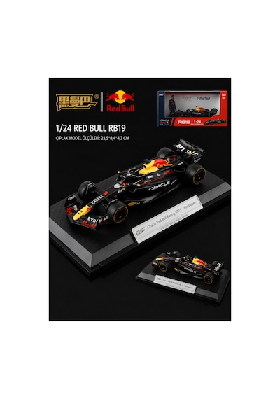 Lisanslı Red Bull Racing Rb19 F1 Formula 1 Max Verstappen 1:24 Ölçek Metal Maket Model Araba Çok Renkli