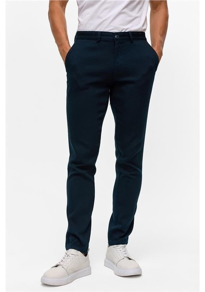 Süvari Lacivert Slim Armürlü Pantolon Lacivert