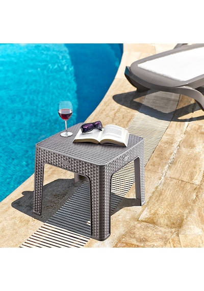 Holiday Rattan Şezlong Sehpası 2'li Gri