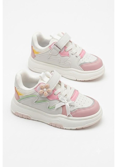Fort Odessa Cool Fiyonk Detaylı Hafif Rahat Sneaker Kız Çocuk Ayakkabı Beyaz - Pudra Fort Odessa Cool Fiyonk Detaylı Hafif Rahat Sneaker Kız Çocuk Ayakkabı Beyaz - Pudra