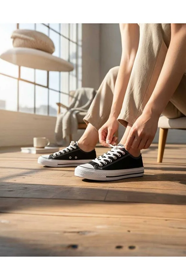 Look Life Ll-1001 Unisex Denim Günlük Sneaker Ayakkabı Siyah