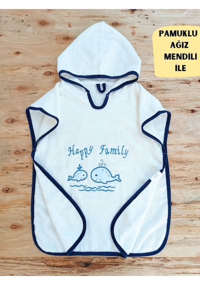 %100 Pamuklu & Başlıklı Bebek Banyo Havlusu - Yumuşak & Su Emici Nakışlı Bebek Havlusu 12 - 36 Ay