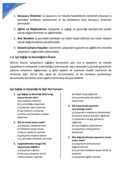 İş Sağlığı Ve Güvenliği Eğitim Kitabı