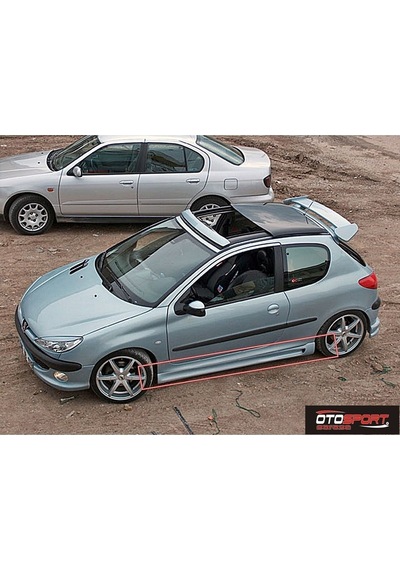 Peugeot 206 Delikli Marşpiyel Sağ Sol Takım Fiberglass Boyasız