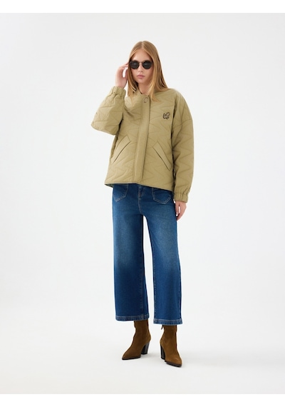 Oversize Kadın Mont Açık Haki