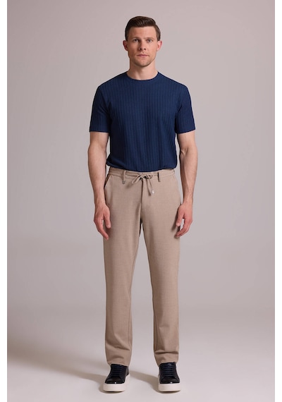 Erkek Bej Slim Fit Yazlık Yan Cepli Jogger Pantolon
