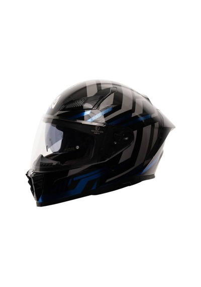 Nukro 853 Power Full Face Kapalı Motosiklet Kaskı Mavi - Siyah