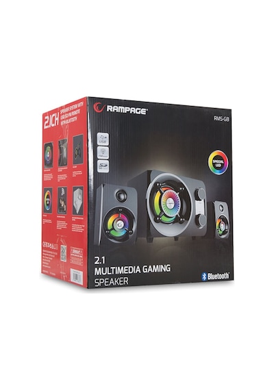 Rampage RMS-G8 Bluetooth Usb SD Kart FM Led Işıklı 2.1 Ses Sistemi
