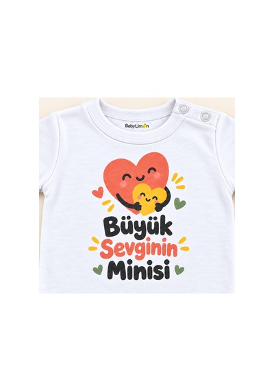 Babylimon Büyük Sevginin Minisi Beyaz Kısa Kollu Çıtçıtlı Bebek Zıbını Beyaz - Büyük Sevginin Minisi - 928161936 Beyaz - Büyük Sevginin Minisi