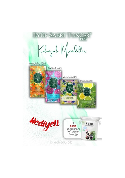 Okyanus, Verbena, Mandalina Ve Limon Kolonyalı Mendil Ve Rosıe Tekli