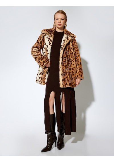 Koton Koton X Melis Ağazat - Leopar Desenli Peluş Kaban Kruvaze Düğmeli Cepli Deve Tüyü Desenli 5wak00249ew Camel Desenli Camel Koton Koton X Melis Ağazat - Leopar Desenli Peluş Kaban Kruvaze Düğmeli Cepli Deve Tüyü Desenli 5wak00249ew Camel Desenli Camel