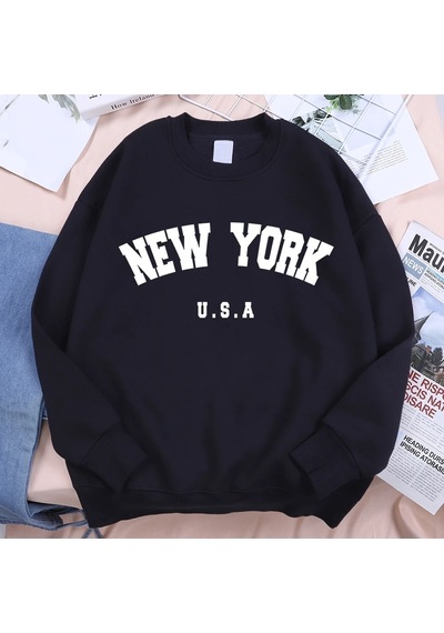 Startmore Tarzsokak New York Abd Mektup Baskı Streetwear Adam Gevşek Spor Giyim Moda Yüksek Kaliteli Kapüşonlu Üs Siyah