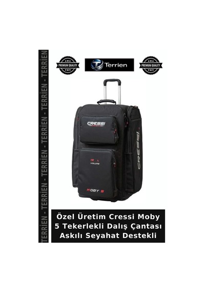 Özel Üretim Cressi Moby 5 Tekerlekli Dalış Çantası Askılı Seyahat Destekli