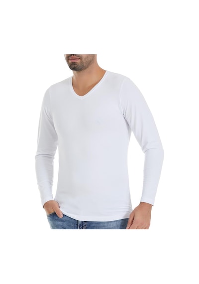 6 Adet Yıldız Erkek Modal Uzun Kollu T-Shirt Fanila Beyaz 340 Beyaz