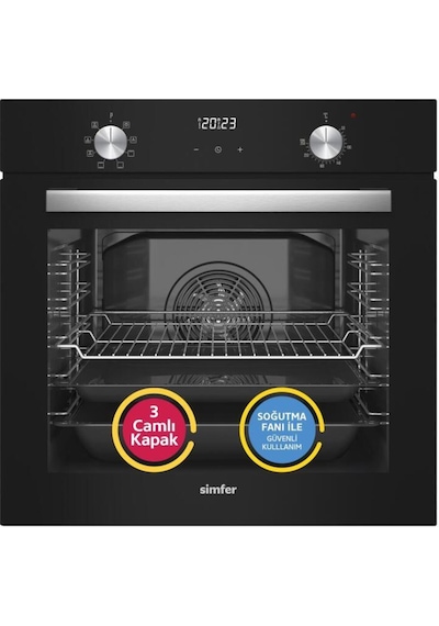 Simfer 9 Fonksiyon QS Dijital Gri Ankastre Set (8223 Fırın + 3538 Ocak + 8736 Davlumbaz)