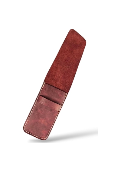 Hakiki Deri Minimal Kalemlik Bordo Genel