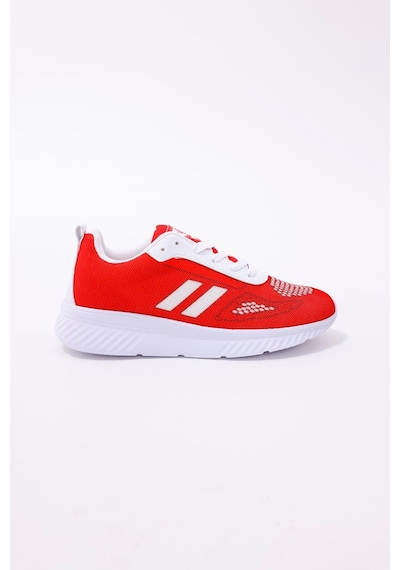 Dijital Baskılı Unisex Kırmızı Sneaker - Beyaz Desenli Günlük Ayakkabı Kırmızı-beyaz
