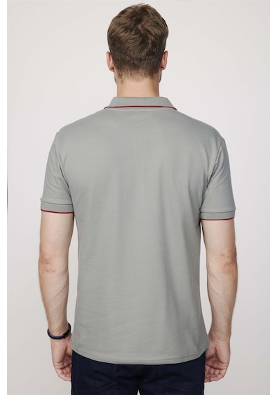 Tudors Erkek Polo Yaka Slim Fit Pamuk Fermuarlı Pike Gri Tişört-27687-Gri Tudors Erkek Polo Yaka Slim Fit Pamuk Fermuarlı Pike Gri Tişört-27687-Gri