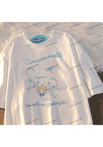 Startmore Sanrio Cinnamoroll Kısa Kollu Giysi Beyaz