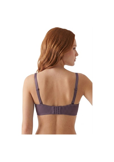 Cottonill Seamless Bra - Striva Mikro Çizgi Desenli Balenli Toparlayıcı Kadın Sütyen 3'lü Paket Çok Renkli