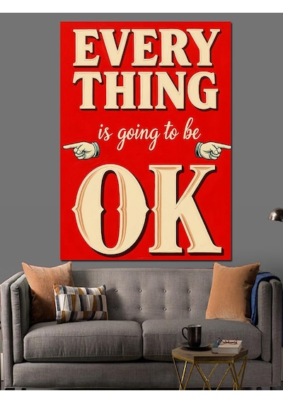 Ahşap Tablo Kırmızı Motivasyon Yazılı Poster