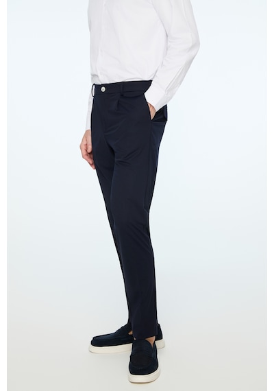 Morven Erkek Lacivert Rayon Trend Düz Slim Fit Pantolon 26ms003027200 Lacivert