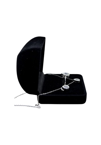 Oya Silver Çerçeveli Işıltı Damlası Gümüş Set&takım