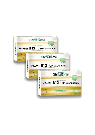 Aksuvital Shiffa Home Vitamin B12-Ginkgo Biloba 28 Tablet x 3 Ade