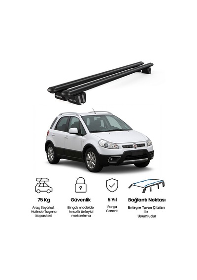 Pençe Fiat Sedici Ara Atkı 2006-2014 Uyumlu Siyah Ara Atkı Port Bagaj Tavan Barı