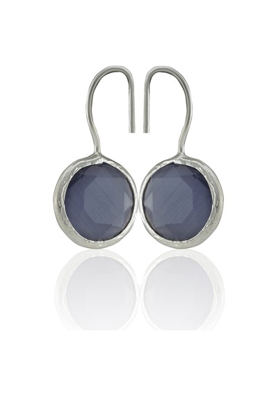 Kadir Jewellery Gümüş Kaplama Kadın Taşlı Küpe -el İşçiliği Ve Hipoalerjenik Küpe Mor