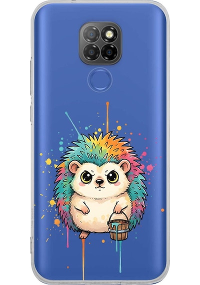 General Mobile Gm 20 İle Uyumlu Splash Kirpi Tasarımlı Şeffaf Silikon Kılıf 051f