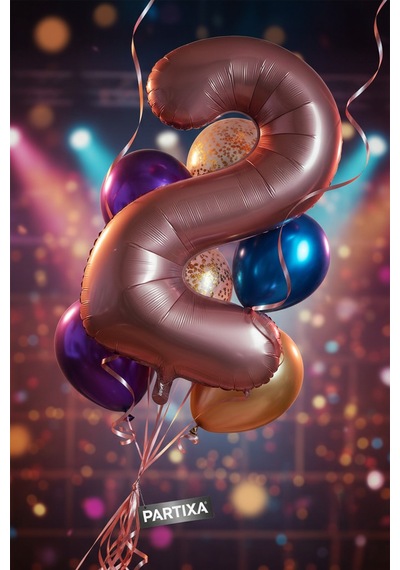 Çikolata Kahverengi Retro Rakam 2 Folyo Balon 32 İnç 2 Yaş Doğum Günü Vintage Konsept Parti Sayı Dekorasyon Balonu Çok Renkli
