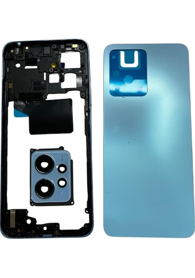 Redmi Note 12 4g Uyumlu Arka Kapak Kasa Mavi + Orta Çıta Çok Renkli
