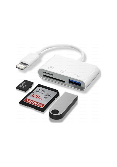 S Line Lightning Apple Uyumlu iPhone Kart Okuyucu 3in1