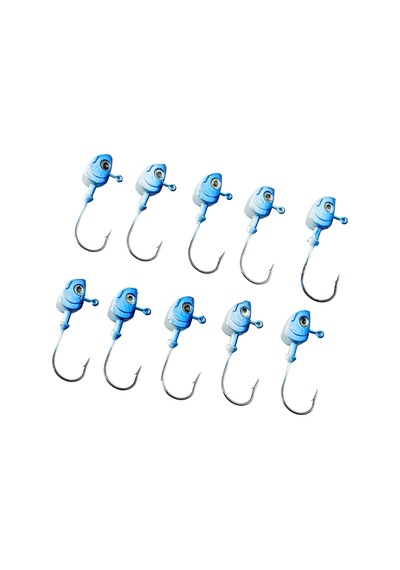 Jighead - Zoka - Kurşunlu Olta İğnesi - Xh-a 11 - Mavi Beyaz - 8 Gr - 10 Adet